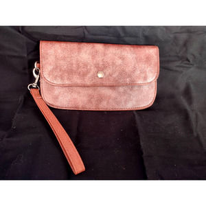Maurices Brick Red Faux Leather Wristlet, Wallet
